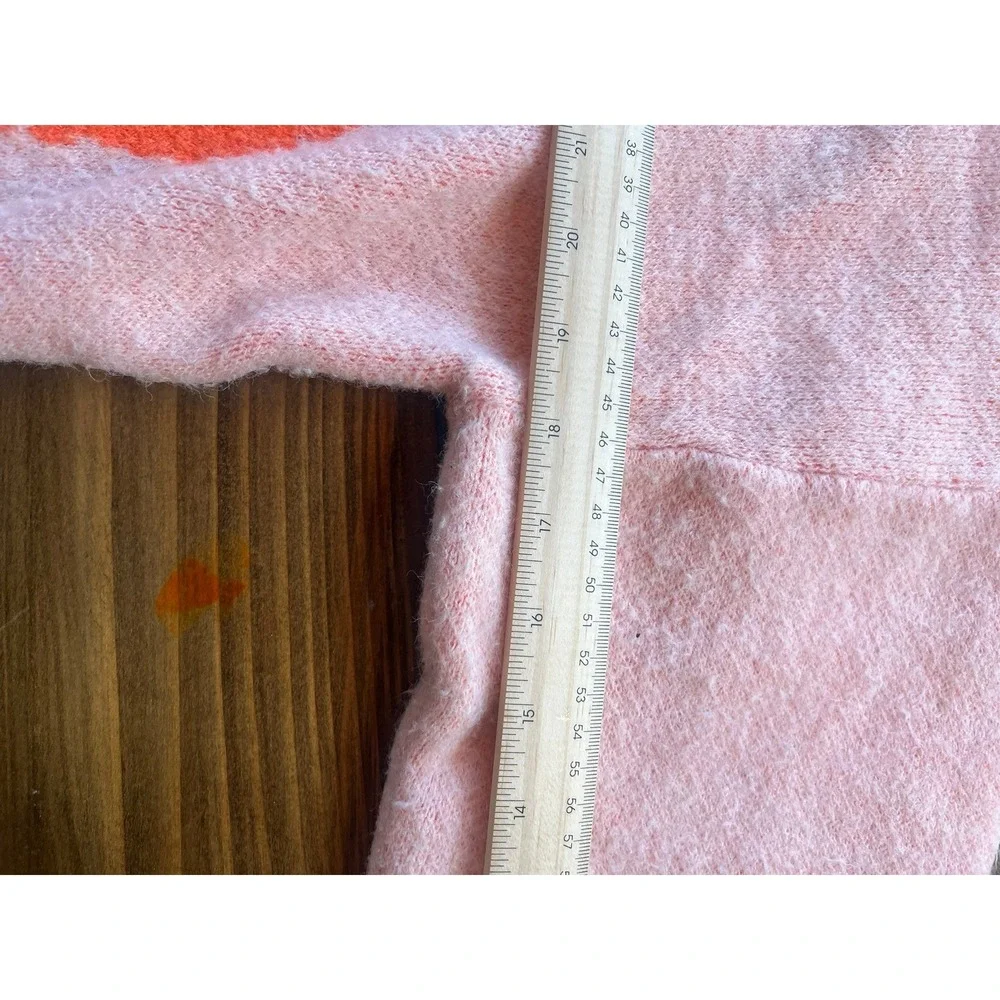 43 Story by Line Up‎ Pink Orange Floral Oversized Knit Crewneck Sweater Large